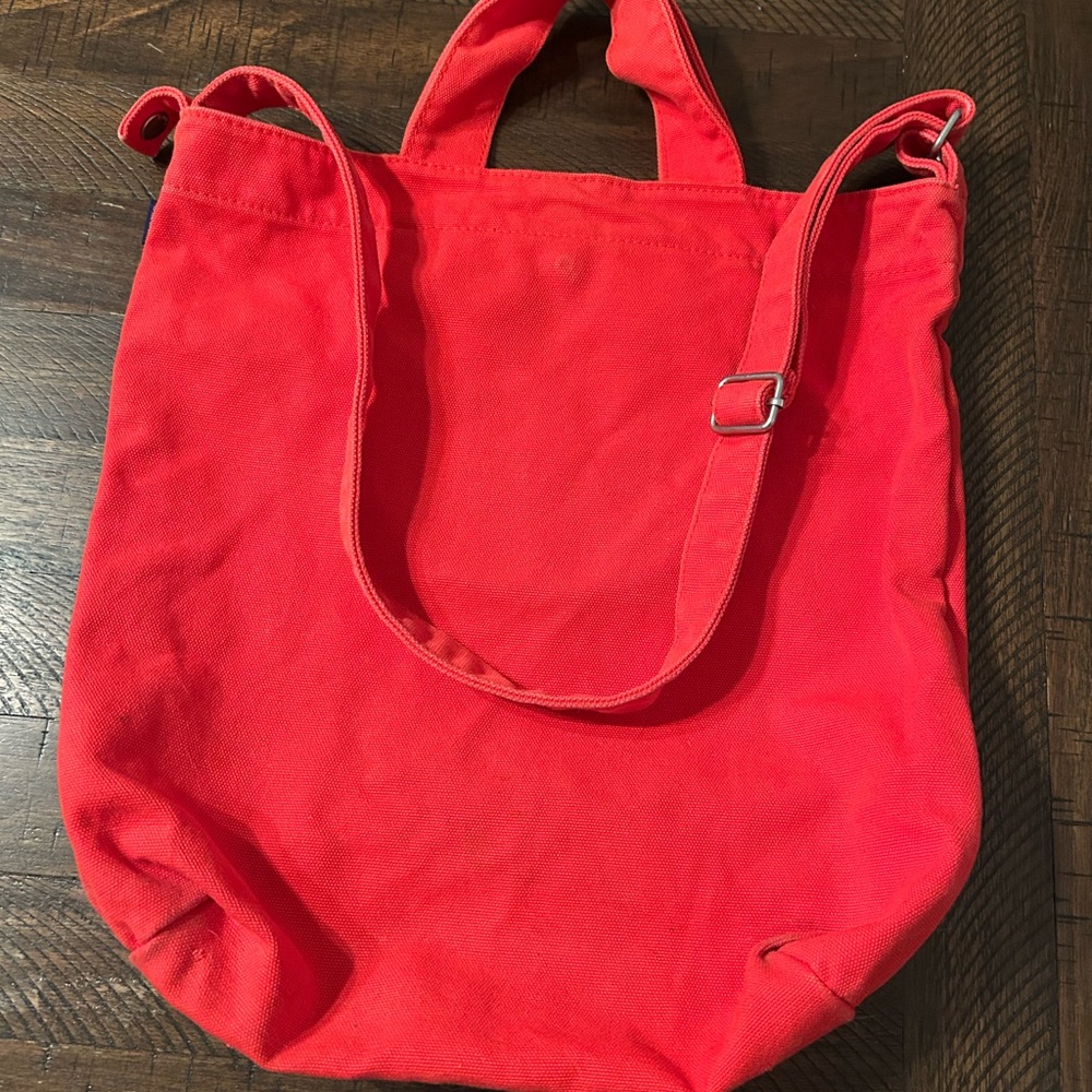BAGGU Red Canvas Duck Bag